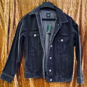 Oversized black jean jacket